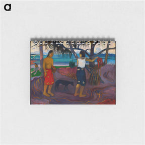 アートメモ帳-Nabi. Tahiti. Landscape with two females and a dog. - ポール ゴーギャン Memo.