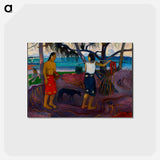 アートポストカード-Nabi. Tahiti. Landscape with two females and a dog. - ポール ゴーギャン Postcard.