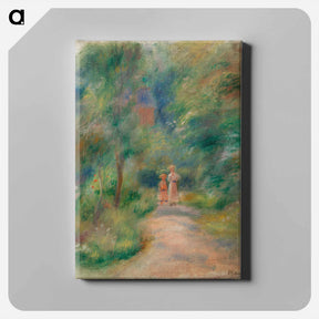 アートパネル-Two Figures on a Path - ピエール オーギュスト ルノワール Canvas.