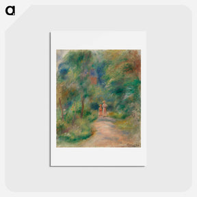 アートポストカード-Two Figures on a Path - ピエール オーギュスト ルノワール Postcard.