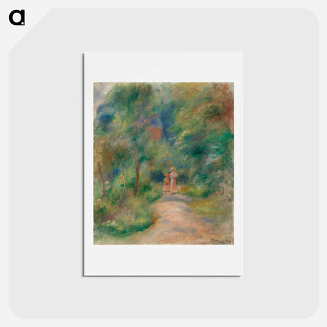アートポストカード-Two Figures on a Path - ピエール オーギュスト ルノワール Postcard.