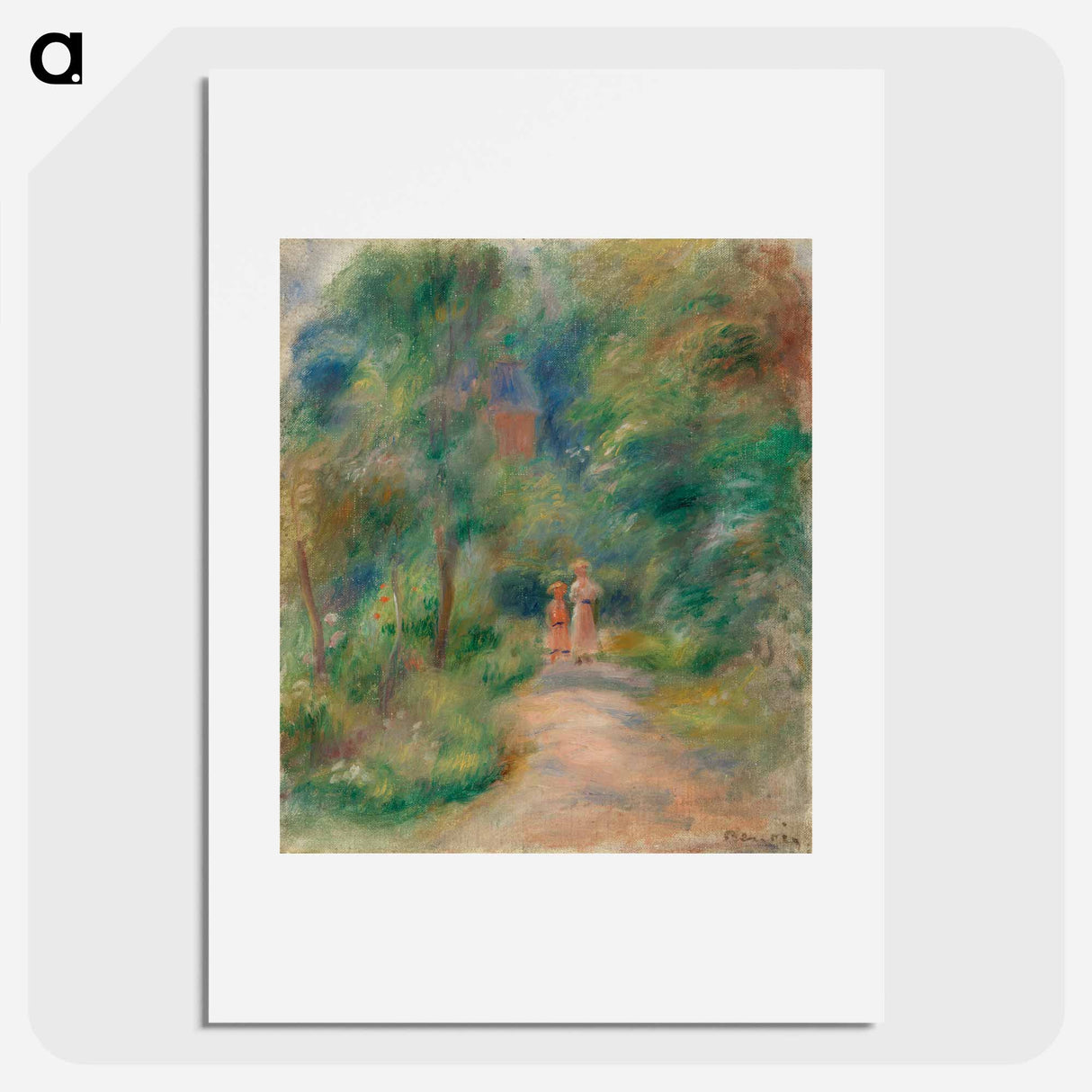 Two Figures on a Path - Pierre-Auguste Renoir Poster.