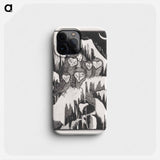 Zes kerkuilen slapend op besneeuwde takken - テオ ヴァン ホイテマ Phone Case.