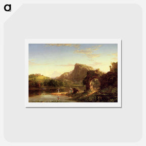 アートポストカード-L Allegro (Italian Sunset) - トーマス コール Postcard.