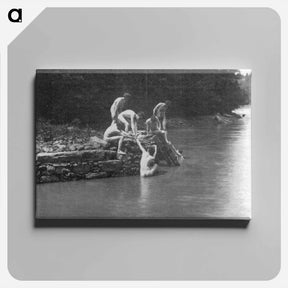 アートパネル-Study for The Swimming Hole - トーマス エイキンズ Canvas.
