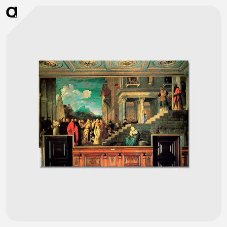 アートポストカード-Entry of Mary into the temple - ティツィアーノ ヴェチェッリオ Postcard.