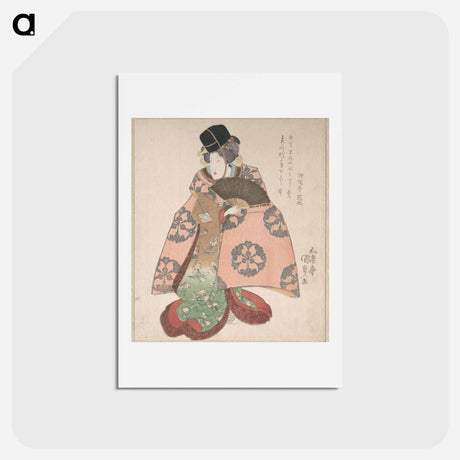 アートポストカード-Kabuki Actor with Fan
 - 歌川 国貞 Postcard.