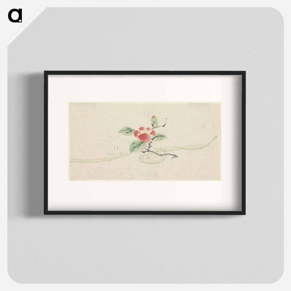 Tak met rode camelia - 歌川 国芳 Poster.