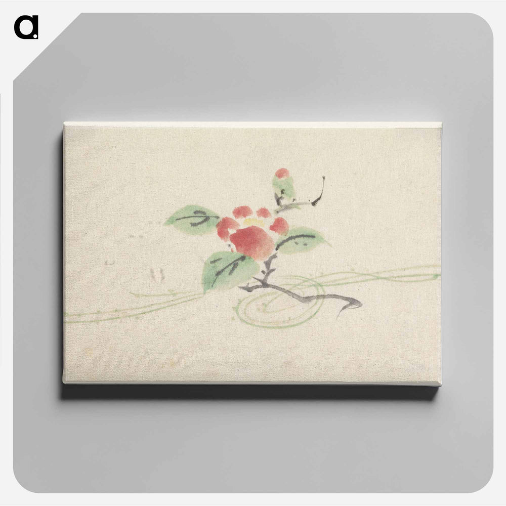Tak met rode camelia - 歌川 国芳 Canvas.