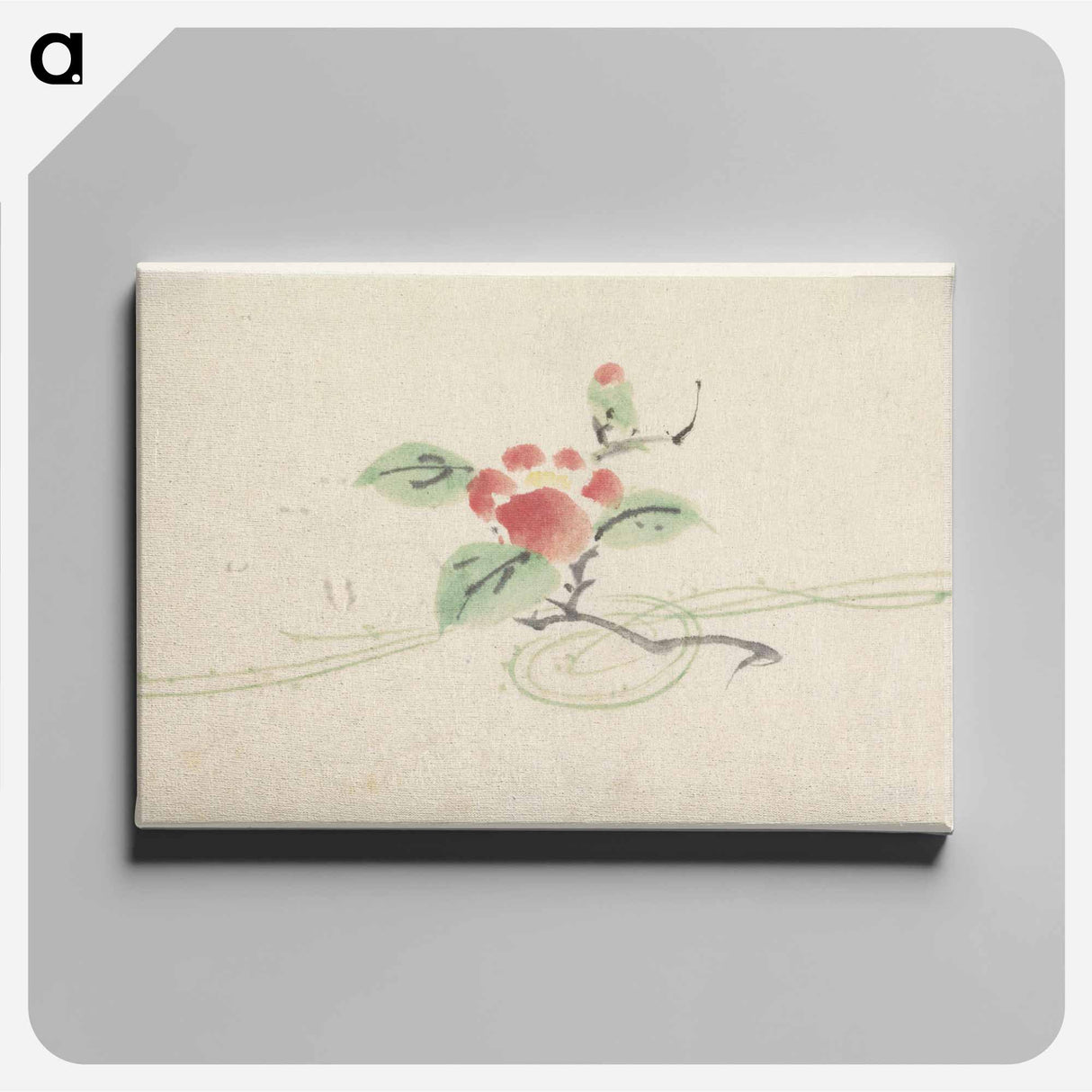 Tak met rode camelia - 歌川 国芳 Canvas.