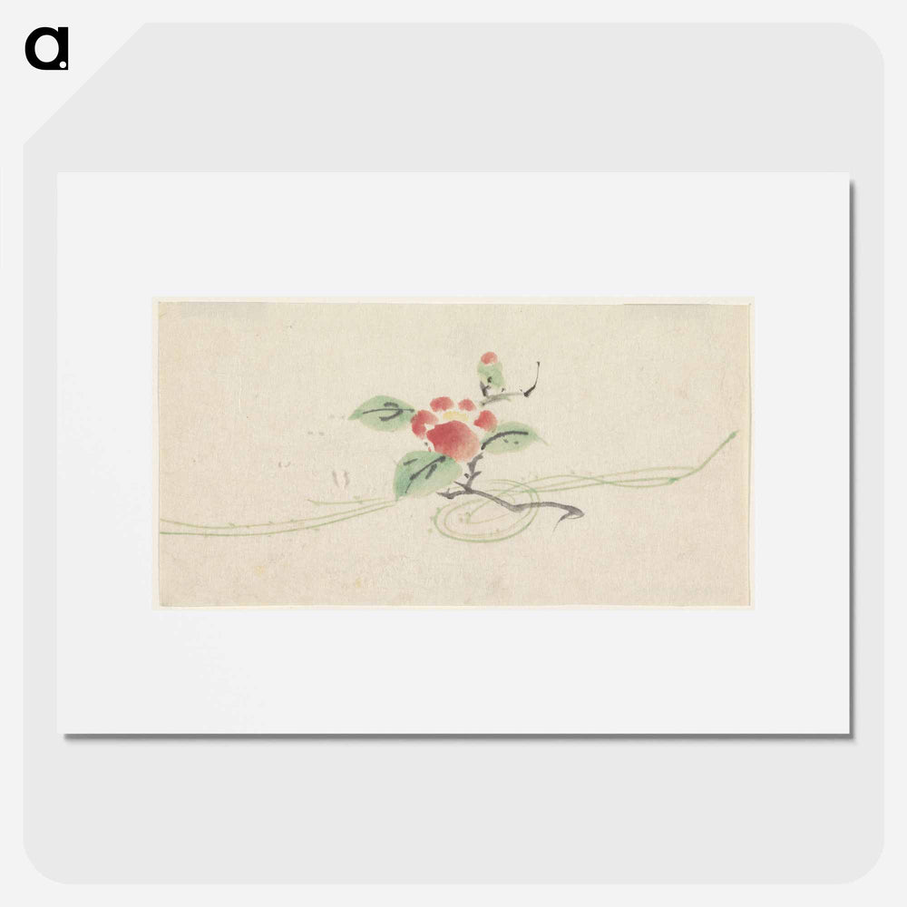 Tak met rode camelia - 歌川 国芳 Poster.