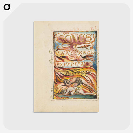 アートポストカード-Songs of Innocence and of Experience, Shewing the Two Contrary States of the Human Soul: Combined Title Page - ウィリアム ブレイク Postcard.