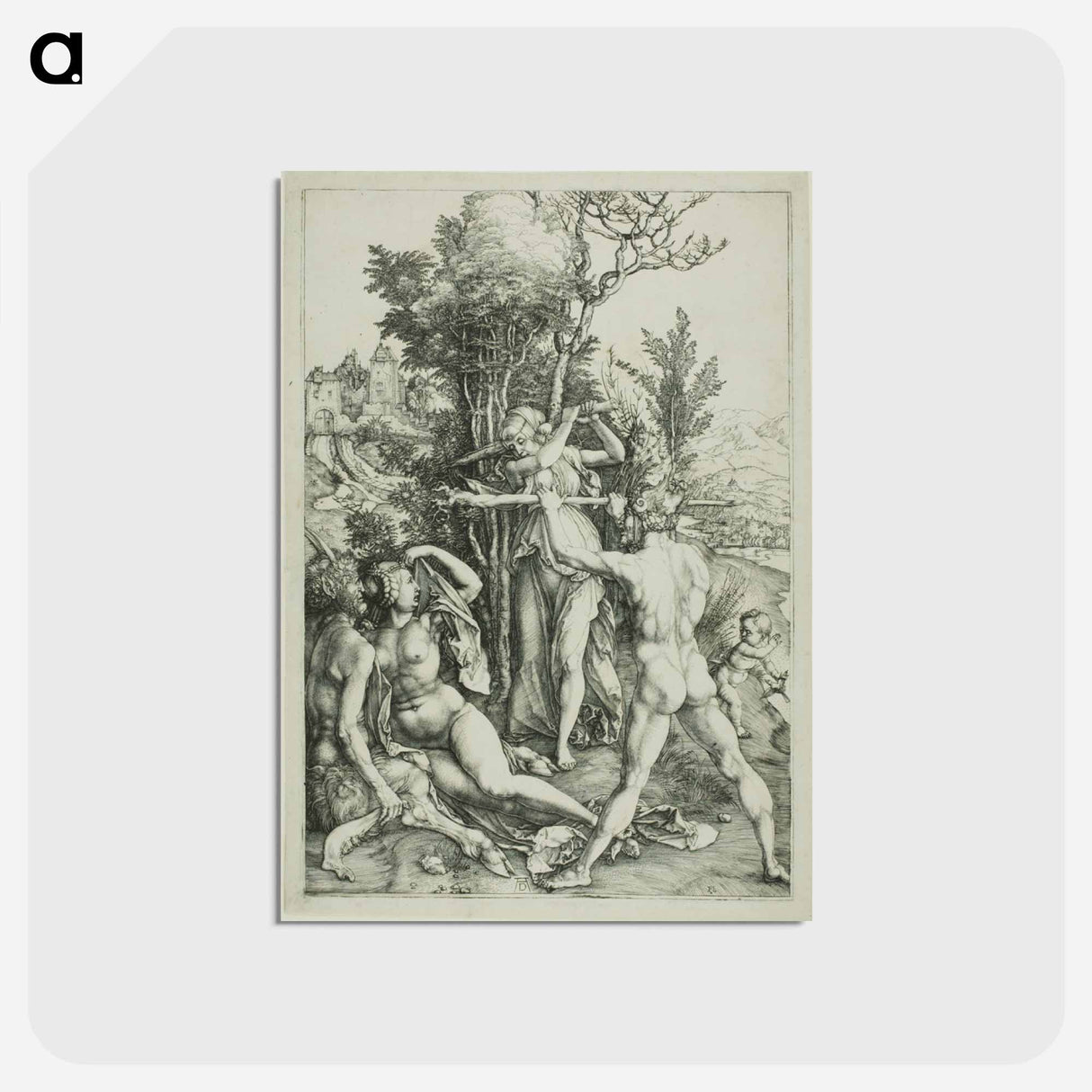 アートポストカード-Hercules at the Crossroads (Jealousy) - アルブレヒト デューラー Postcard.