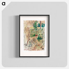 アートポスター-Woman Working in a Garden - カミーユ ピサロ Poster.