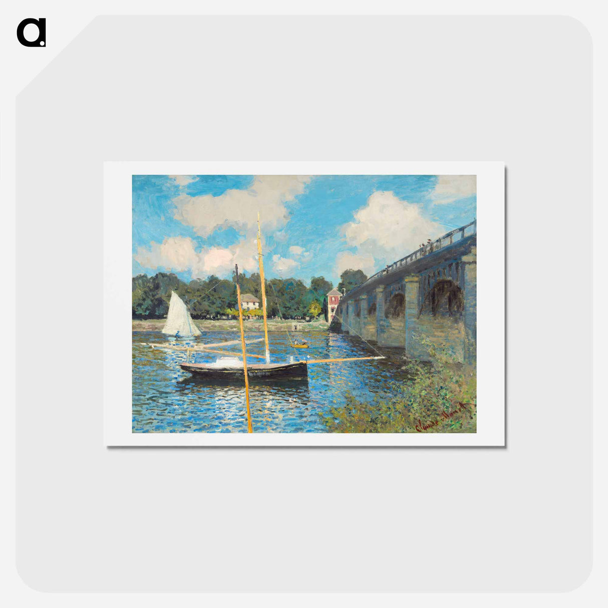 The Bridge at Argenteuil - クロード モネ Postcard.