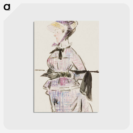 アートポストカード-Femme en Costume de Voyage - エドゥアール マネ Postcard.