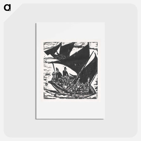 アートポストカード-Sailboats at Fehmarn - エルンスト ルートヴィヒ キルヒナー Postcard.