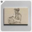 アートパネル-Sitting girl with a big jug - ジャン ベルナール Canvas.