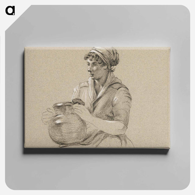 アートパネル-Sitting girl with a big jug - ジャン ベルナール Canvas.