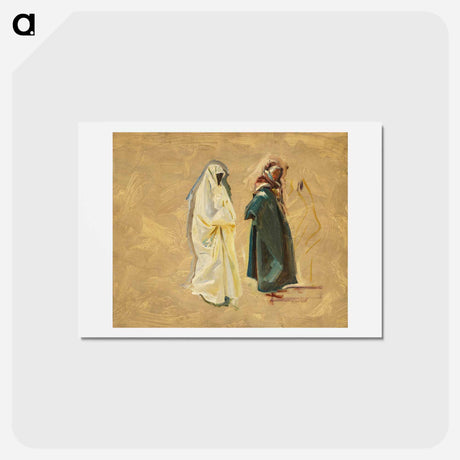 アートポストカード-Study of Two Bedouins - ジョン シンガー サージェント Postcard.