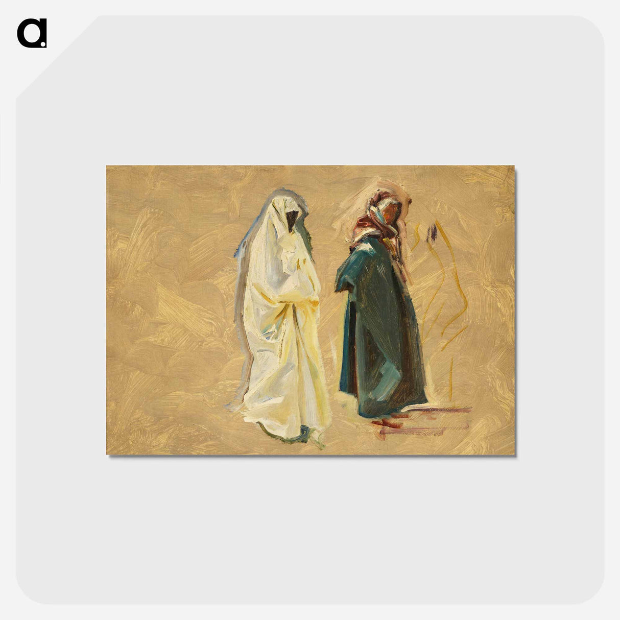 アートポストカード-Study of Two Bedouins - ジョン シンガー サージェント Postcard.