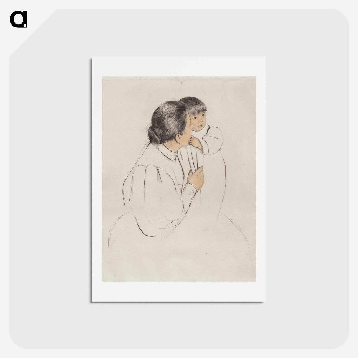 アートポストカード-Peasant Mother and Child - メアリー カサット Postcard.