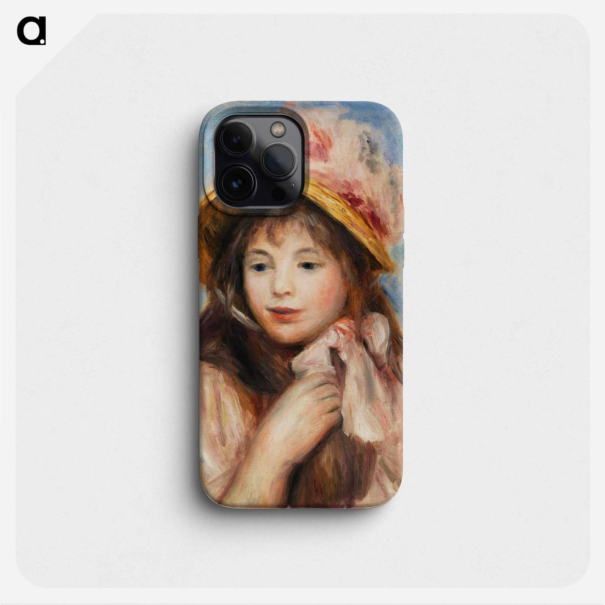 Girl with Pink Bonnet - ピエール オーギュスト ルノワール Phone Case.