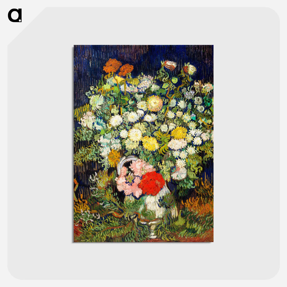 アートポストカード-Bouquet of Flowers in a Vase - フィンセント ファン ゴッホ Postcard.