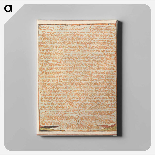 アートパネル-Jerusalem, Plate 52, "To the Deists" - ウィリアム ブレイク Canvas.