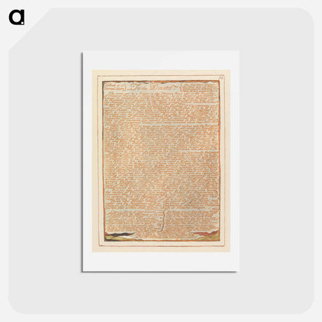 アートポストカード-Jerusalem, Plate 52, "To the Deists" - ウィリアム ブレイク Postcard.