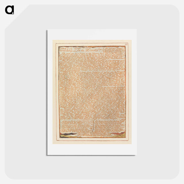 アートポストカード-Jerusalem, Plate 52, "To the Deists" - ウィリアム ブレイク Postcard.