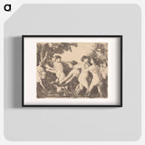 Baigneuses luttant - カミーユ ピサロ Poster.