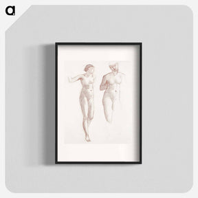 アートポスター-Cupid and Psyche - Female Nude - Two Studies - エドワード バーン ジョーンズ Poster.