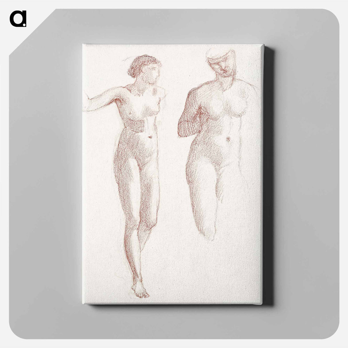 Cupid and Psyche - Female Nude - Two Studies - エドワード バーン ジョーンズ Canvas.