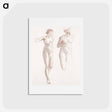 アートポストカード-Cupid and Psyche - Female Nude - Two Studies - エドワード バーン ジョーンズ Postcard.