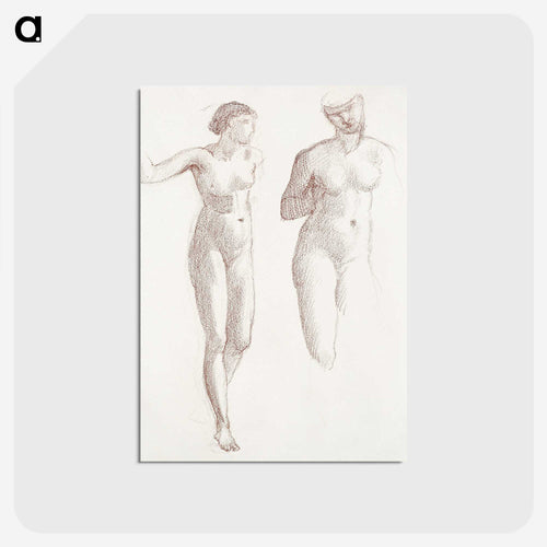 Cupid and Psyche - Female Nude - Two Studies - エドワード バーン ジョーンズ Postcard.