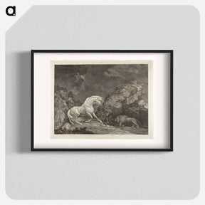 アートポスター-A Horse Frightened by a Lion
 - ジョージ スタッブス Poster.