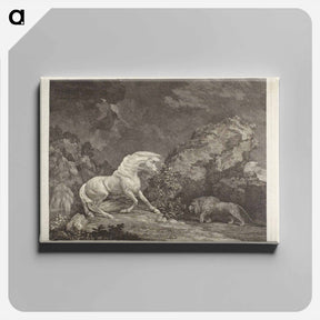 アートパネル-A Horse Frightened by a Lion
 - ジョージ スタッブス Canvas.