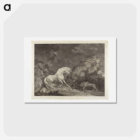 アートポストカード-A Horse Frightened by a Lion
 - ジョージ スタッブス Postcard.