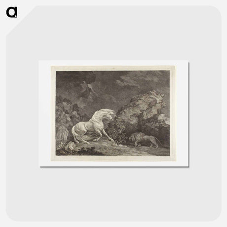 アートポストカード-A Horse Frightened by a Lion
 - ジョージ スタッブス Postcard.