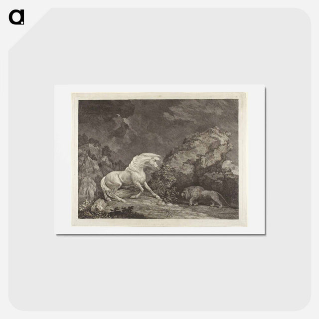 アートポストカード-A Horse Frightened by a Lion
 - ジョージ スタッブス Postcard.