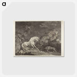 アートポストカード-A Horse Frightened by a Lion
 - ジョージ スタッブス Postcard.