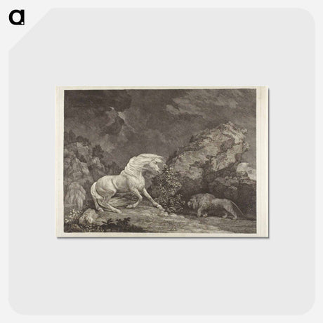 アートポストカード-A Horse Frightened by a Lion
 - ジョージ スタッブス Postcard.