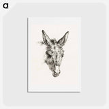 アートポストカード-Head of a donkey - ジャン ベルナール Postcard.