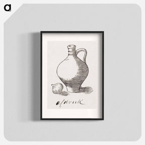 アートポスター-Woodcut still life with jug and onion - ユリー デ フラーハ Poster.