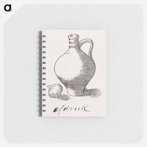 アートメモ帳-Woodcut still life with jug and onion - ユリー デ フラーハ Memo.