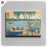 アートパネル-Line-fishing in the Miyato River - 葛飾 北斎 Canvas.