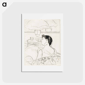 アートポストカード-The Lamp - メアリー カサット Postcard.