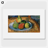 Plate of Fruit on a Chair - ポール セザンヌ Poster.