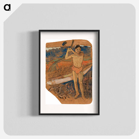 アートポスター-Man with an Ax - ポール ゴーギャン Poster.